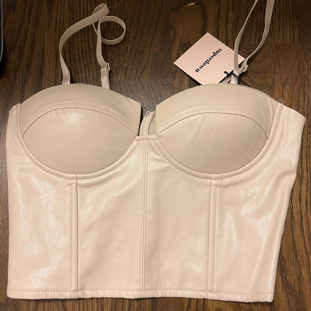 Super down leather top- never worn